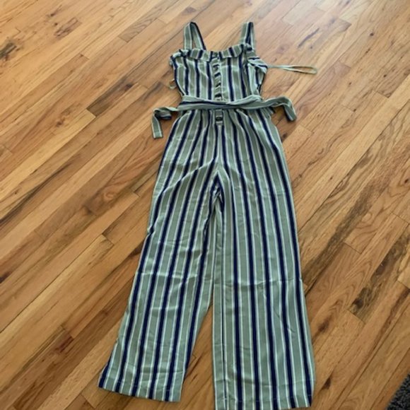 Monteau Pants & Jumpsuits Monteau Los Angeles Striped Design Jumpsuit Size S New Poshmark